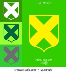 Web line icon. Shield.