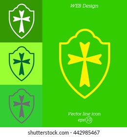 Web line icon. Shield.