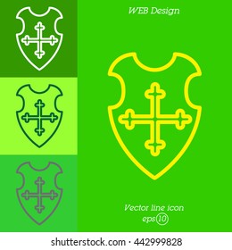 Web line icon. Shield.