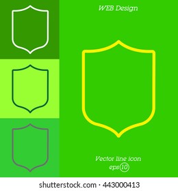 Web line icon. Shield.