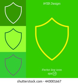 Web line icon. Shield.