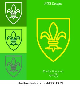 Web line icon. Shield.