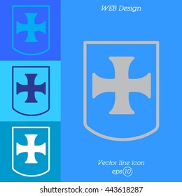 Web line icon. Shield.