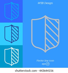 Web line icon. Shield.