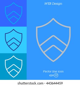 Web line icon. Shield.