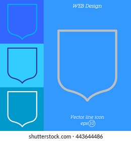 Web line icon. Shield.