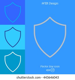 Web line icon. Shield.