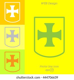 Web line icon. Shield.
