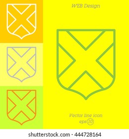 Web line icon. Shield.
