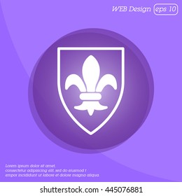 Web line icon. Shield.