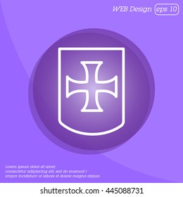 Web line icon. Shield.