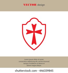 Web line icon. Shield.