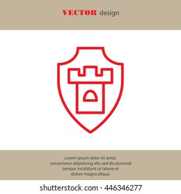 Web line icon. Shield.