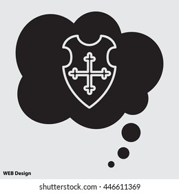Web line icon. Shield.