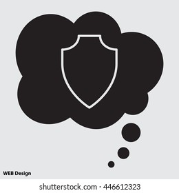 Web line icon. Shield.