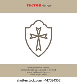 Web line icon. Shield.