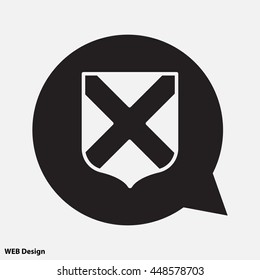 Web line icon. Shield.