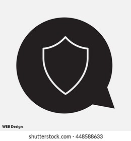 Web line icon. Shield.