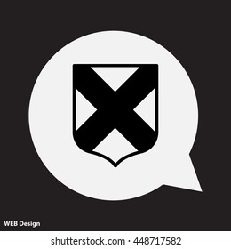 Web line icon. Shield.