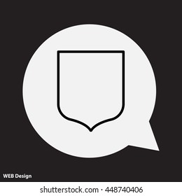 Web line icon. Shield.