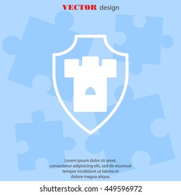 Web line icon. Shield.