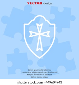 Web line icon. Shield.