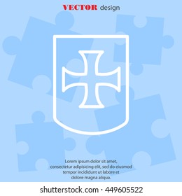 Web line icon. Shield.