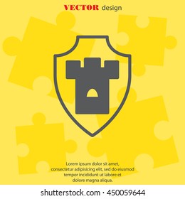 Web line icon. Shield.