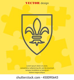 Web line icon. Shield.