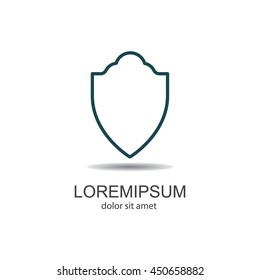 Web line icon. Shield.