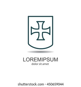 Web line icon. Shield.