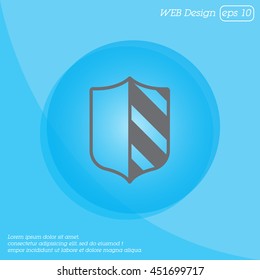 Web line icon. Shield.