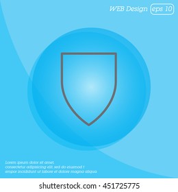Web line icon. Shield.