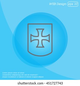 Web line icon. Shield.