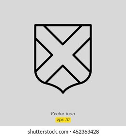 Web line icon. Shield.