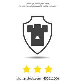 Web line icon. Shield.
