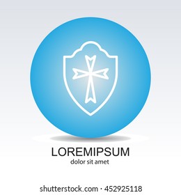 Web line icon. Shield.