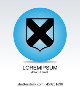 Web line icon. Shield.