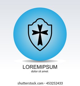 Web line icon. Shield.