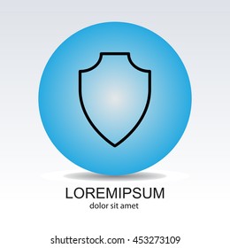Web line icon. Shield.