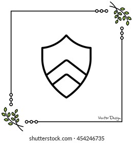 Web line icon. Shield.