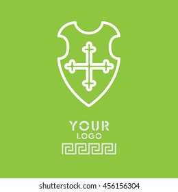 Web line icon. Shield.