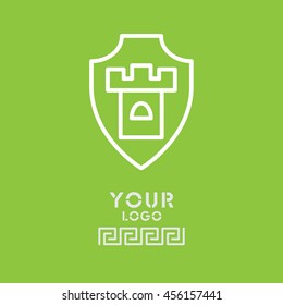 Web line icon. Shield.