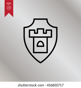 Web line icon. Shield.