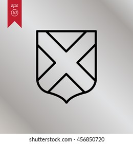 Web line icon. Shield.