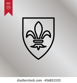 Web line icon. Shield.