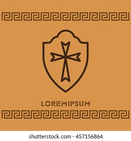 Web line icon. Shield.