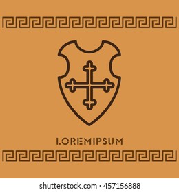 Web line icon. Shield.