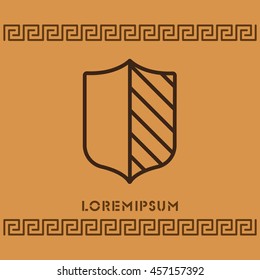 Web line icon. Shield.