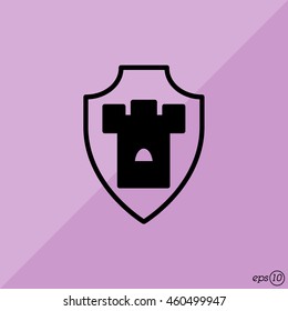 Web line icon. Shield.